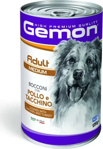 Gemon Dog konzerv Adult Medium Csirke & Pulyka 1250 g 