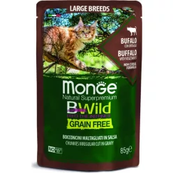   Monge BWild Grain Free Cat Large breeds - Bölény és zöldségek Nagytestű macskáknak 85 g 