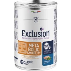 Exclusion Metabolic + Mobility Pork & Fibres Canned kutya gyógytáp 400 g   Exclusion Metabolic + Mobility Pork & Fibres Canned kutya gyógytáp 400 g