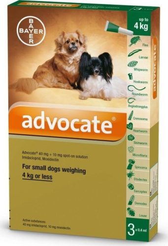 Advocate spot-on kutya 4 kg alatt 3 db
