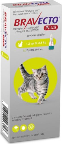 Bravecto Plus spot-on macska 1,2-2,8 kg 1 db