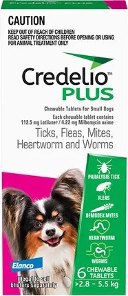Credelio Plus rágótabletta kutya 2,8-5,5 kg 3 db