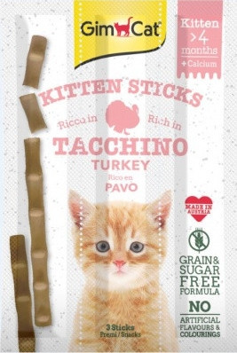 GimCat Sticks Kitten pulyka 3x90 g