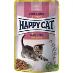 Happy Cat Kitten & Junior baromfis 85 g