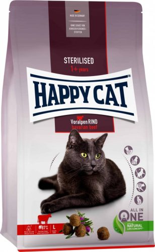 Happy Cat Sterilised marhás táp 300 g