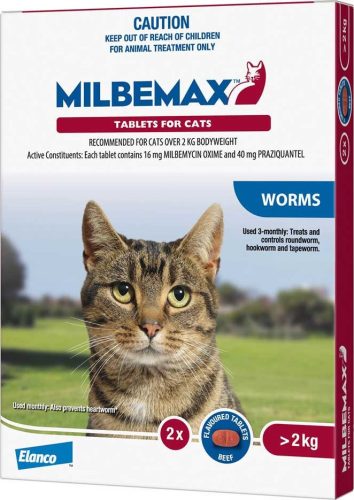 Milbemax tabletta macska 2,5 kg felett 2 db