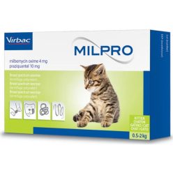 Milpro tabletta macska 2 kg alatt 4 db Milpro tabletta macska 2 kg alatt 4 db