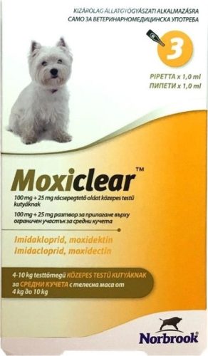 Moxiclear spot-on 4-10 kg kutya 3 db