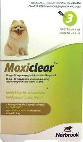 Moxiclear spot-on 4 kg alatt kutya 3 db