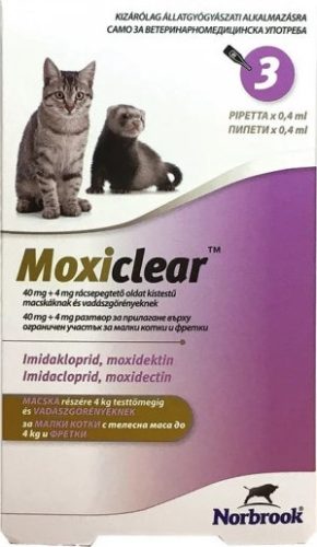 Moxiclear spot-on 4 kg alatt macska 3 db
