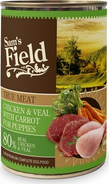 Sam's Field konzerv puppy csirke&borjú&sárgarépa 400 g