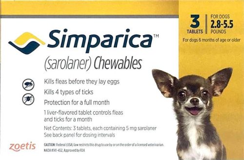 Simparica rágótabletta 1,3-2,5 kg 3 db