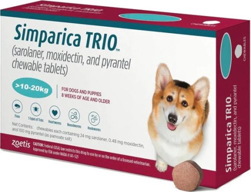 Simparica Trio rágótabletta 10-20 kg 3 db