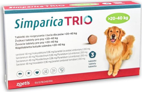 Simparica Trio rágótabletta 20-40 kg 3 db