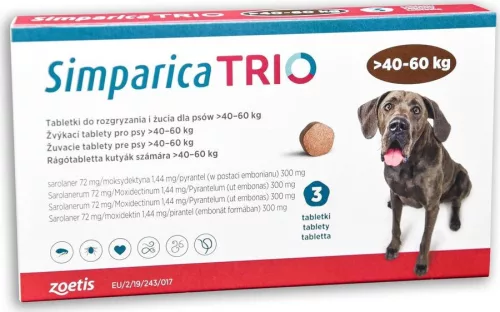 Simparica Trio rágótabletta 40-60 kg 3 db